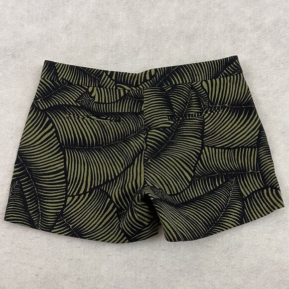 Ann Taylor Devin City Shorts Womens Size 8 Green Black Palm Leaf Print Tailored - Picture 4 of 11